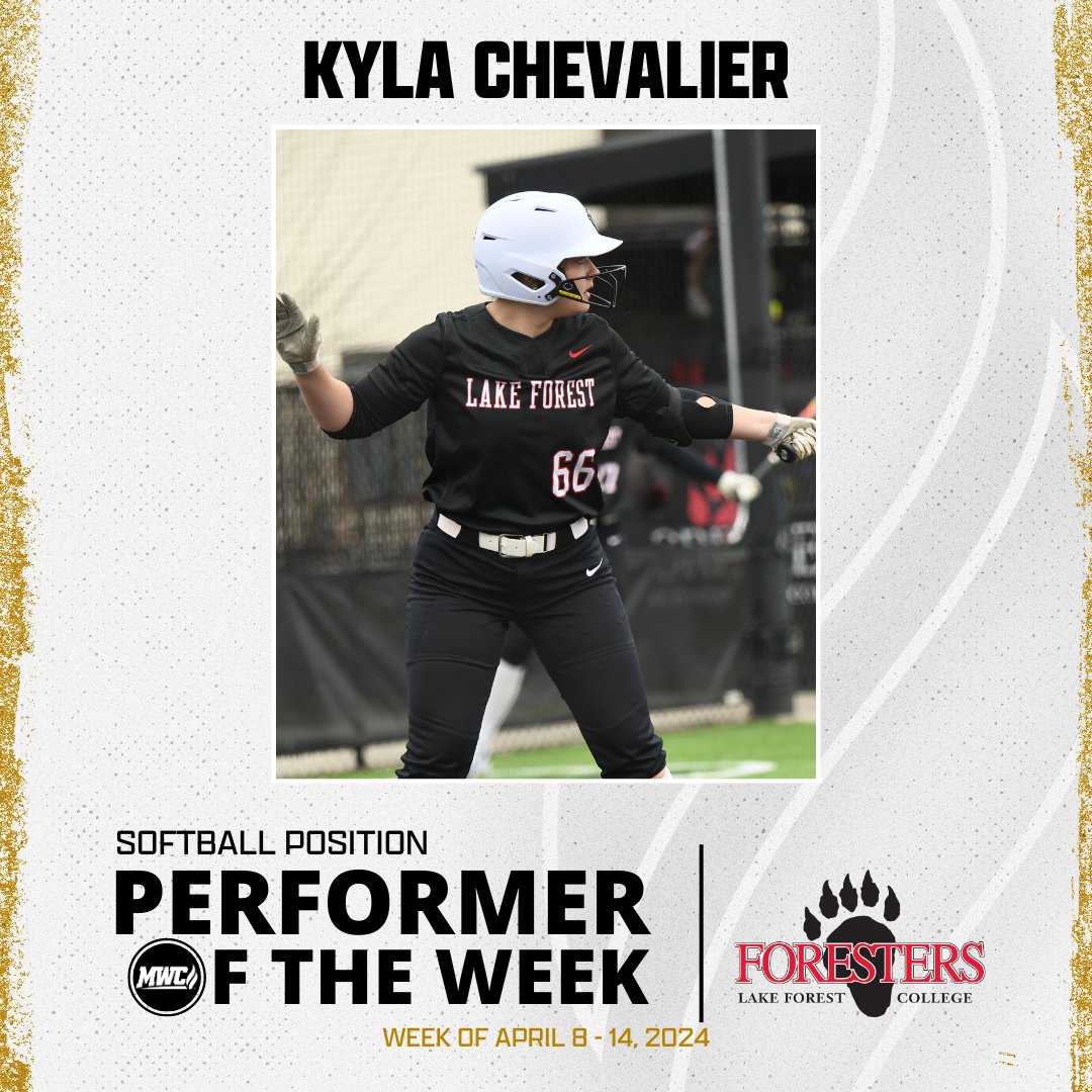 MWC Softball Position Performer of the Week: Kyla Chevalier, Lake Forest College @LFAthletics