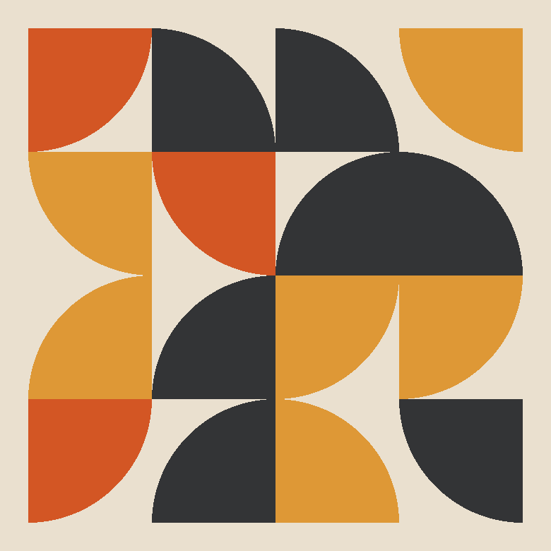 GENuary prompt #18:'Bauhaus'
Fun fact: after all the tessellation studies, I now see how all of this is just a 'variation on Truchet'. #generativeart #GENuary