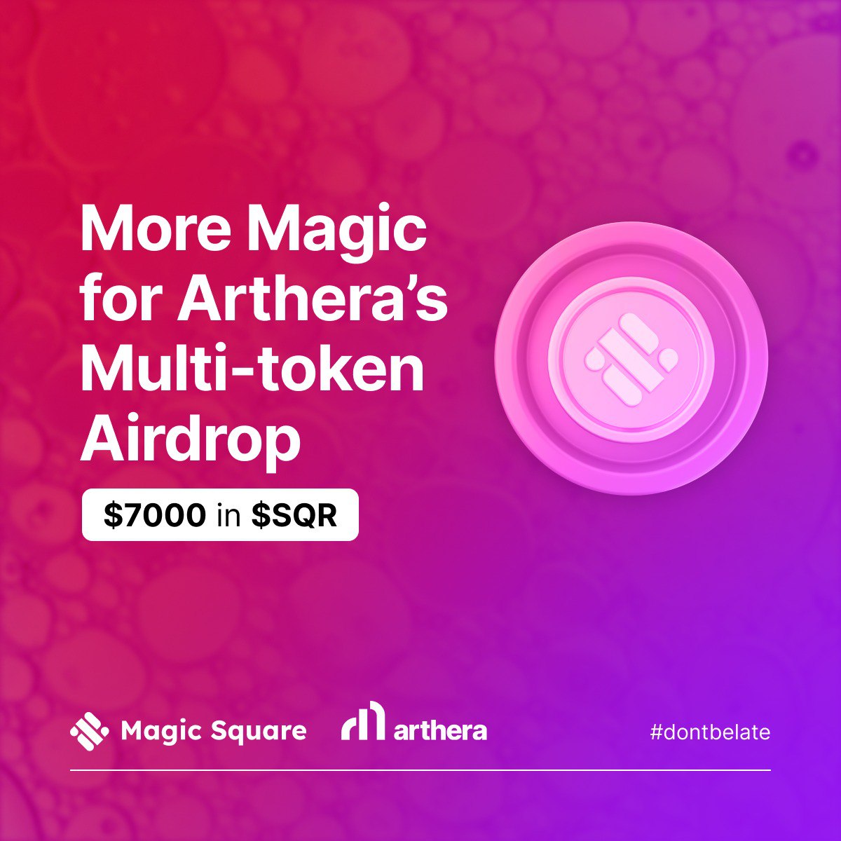 Add some magic to Arthera's Multi-token Airdrop Join the contest—don't be late! 🔲A square is the product of itself 🪄A magic square equals the sum of its lines 💰In crypto, magicsquare.io multiplies your rewards! Arthera is buzzing with anticipation as we get closer…