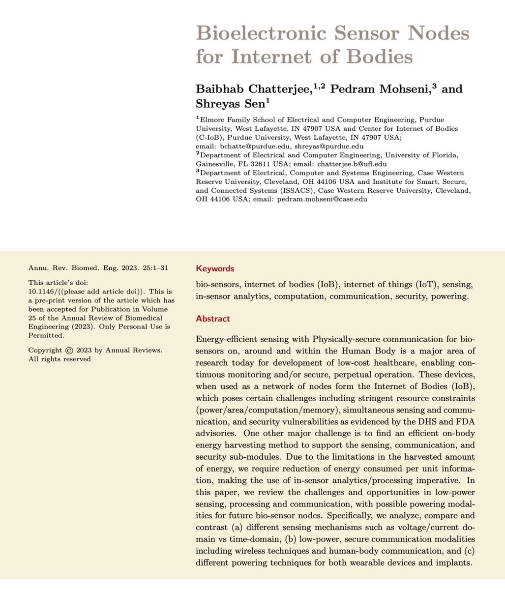 CorinneNokel's tweet photo. Bioelectronic Sensor Nodes for Internet of Bodies
#IoB
#InternalRouting
#IntraBodyNanoNetwork
IEEE 802.15.4
IEEE 802.15.6
Energy-efficient sensing with physically-secure communication for bio-sensors (...) within the Human Body...
https://t.co/nn2PmCjLZN https://t.co/GZxRbCGXZx