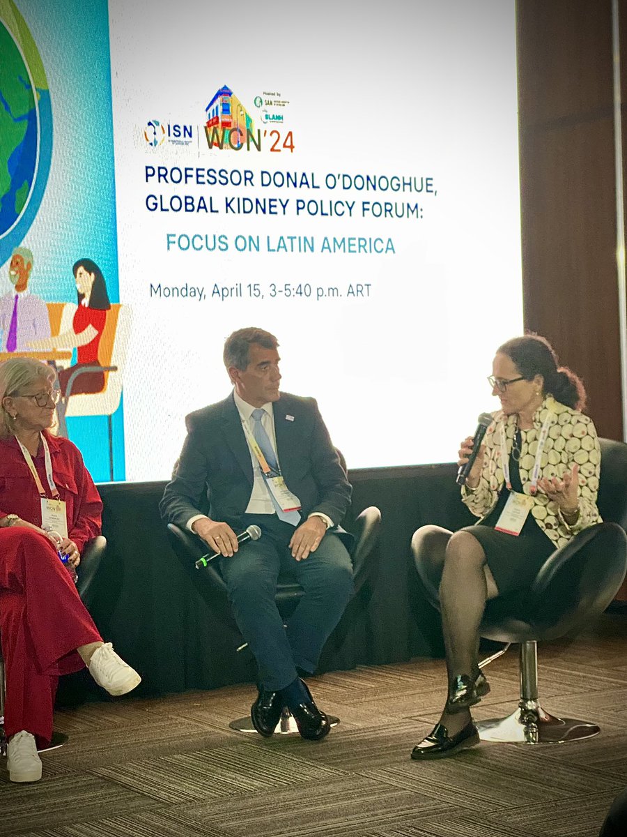 Dr. @valerie_luyckx leading the panel discussion at the #GlobalKidneyPolicy forum with amazing speakers from all #LatinAmerica #LATAM while the sharing from the experiences of the continent in a extremely diverse and extended region at #ISNWCN @ISNWCN @ISNkidneycare @Alanepe1