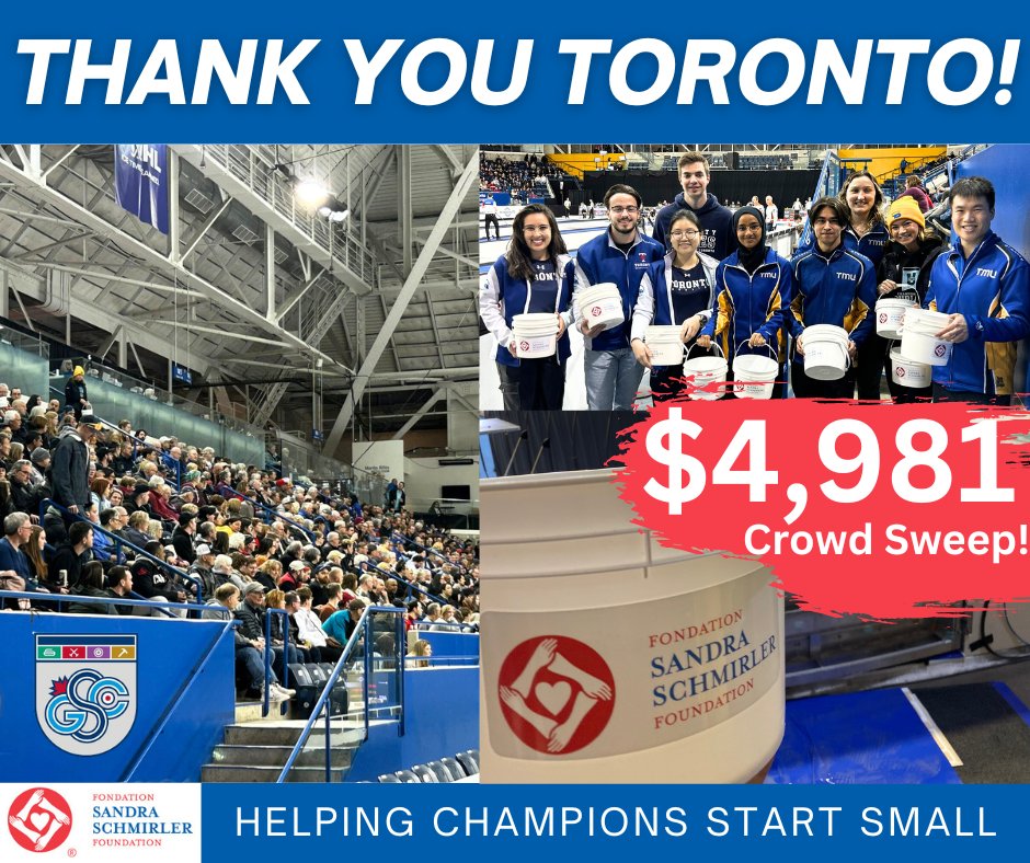 This National Volunteer Week we also celebrate the end of an incredible 🥌 season! It's energetic volunteers like those at this weekend's @grandslamcurl Players' Championship who helped collect almost $5k to help #ChampionsStartSmall that make our cause and this sport so special!