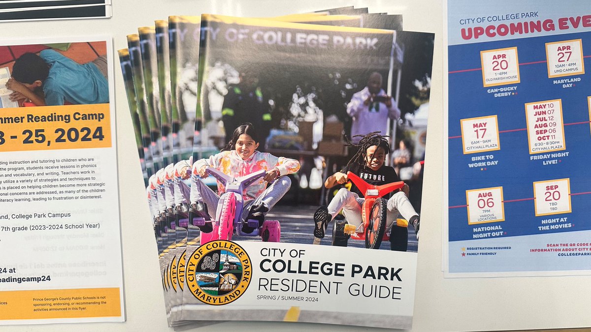 📬Our latest Resident Guide is headed straight to your mailbox! From local news to City events, this issue has everything you need for life in College Park this spring and summer. Read now at collegeparkmd.gov/residentguide. For the Spanish version, visit collegeparkmd.gov/guiadelresiden….