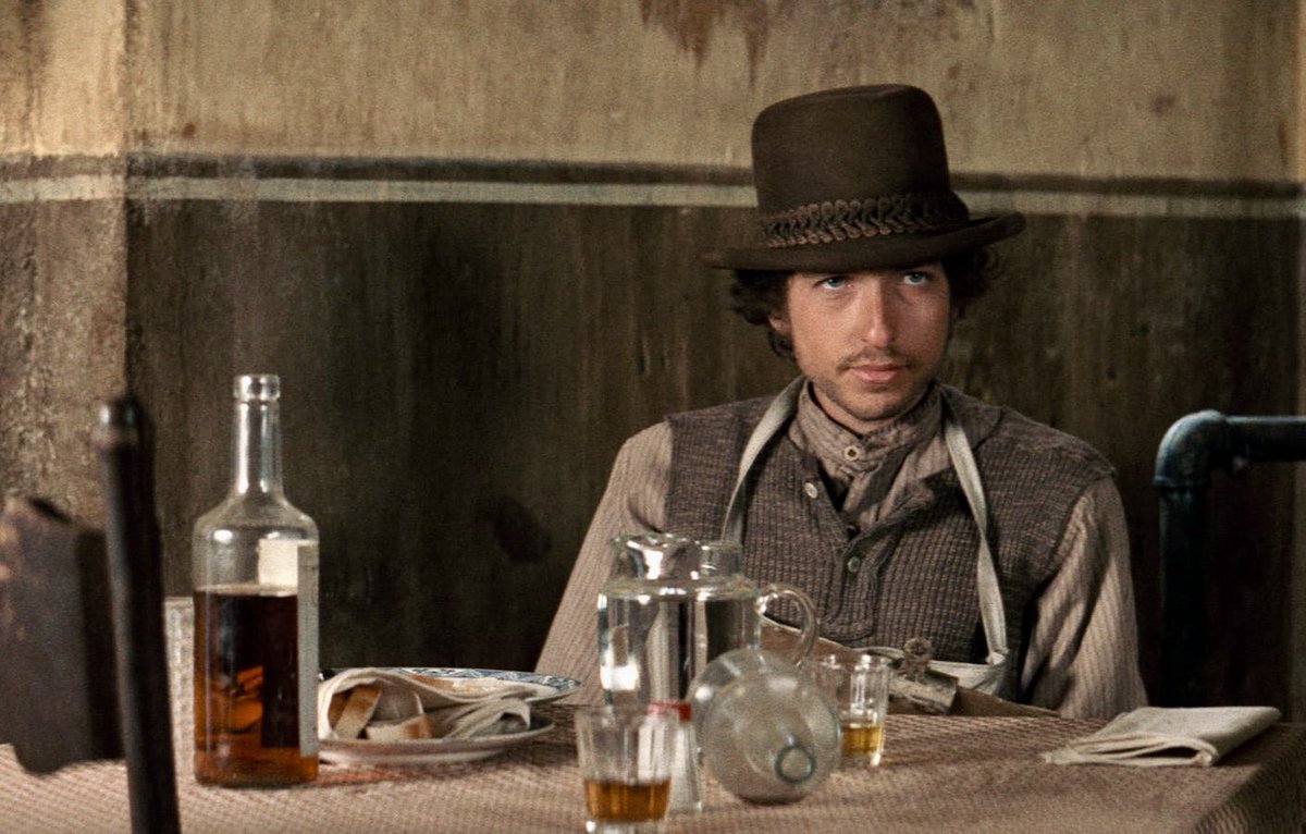 Bob Dylan stars in the movie Pat Garrett And Billy The Kid, 1973. 📸: Still from the movie. #BobDylan #Dylan