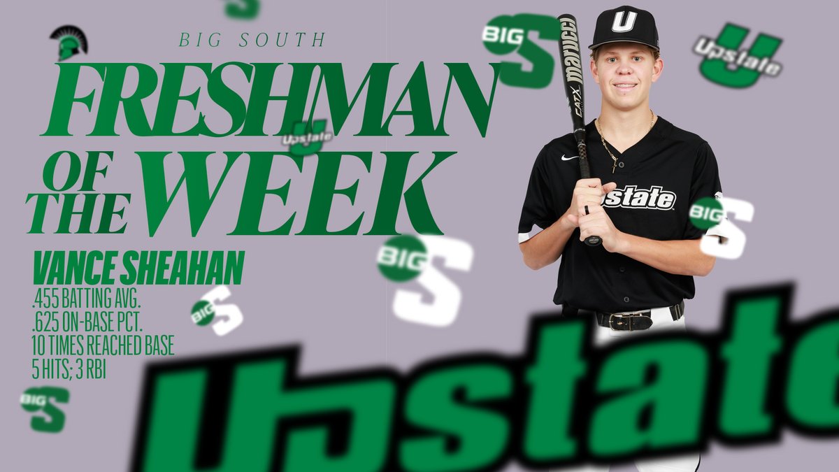 He reached base 10 times and closed his weekend with a four-hit and multi-RBI game against The Citadel. For his efforts, Vance Sheahan garnered Big South Freshman of the Week honors! 🔗 | brnw.ch/21wIQkZ #SpartanArmy ⚔️