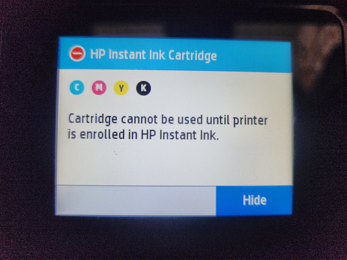 JamesSchannep's tweet photo. Buyer beware ‼️ Avoid signing up for @HP #InstantInk. If you ever try to cancel, they remotely block your printer. What absolutely scammy behavior. https://t.co/FjdHVEnksr