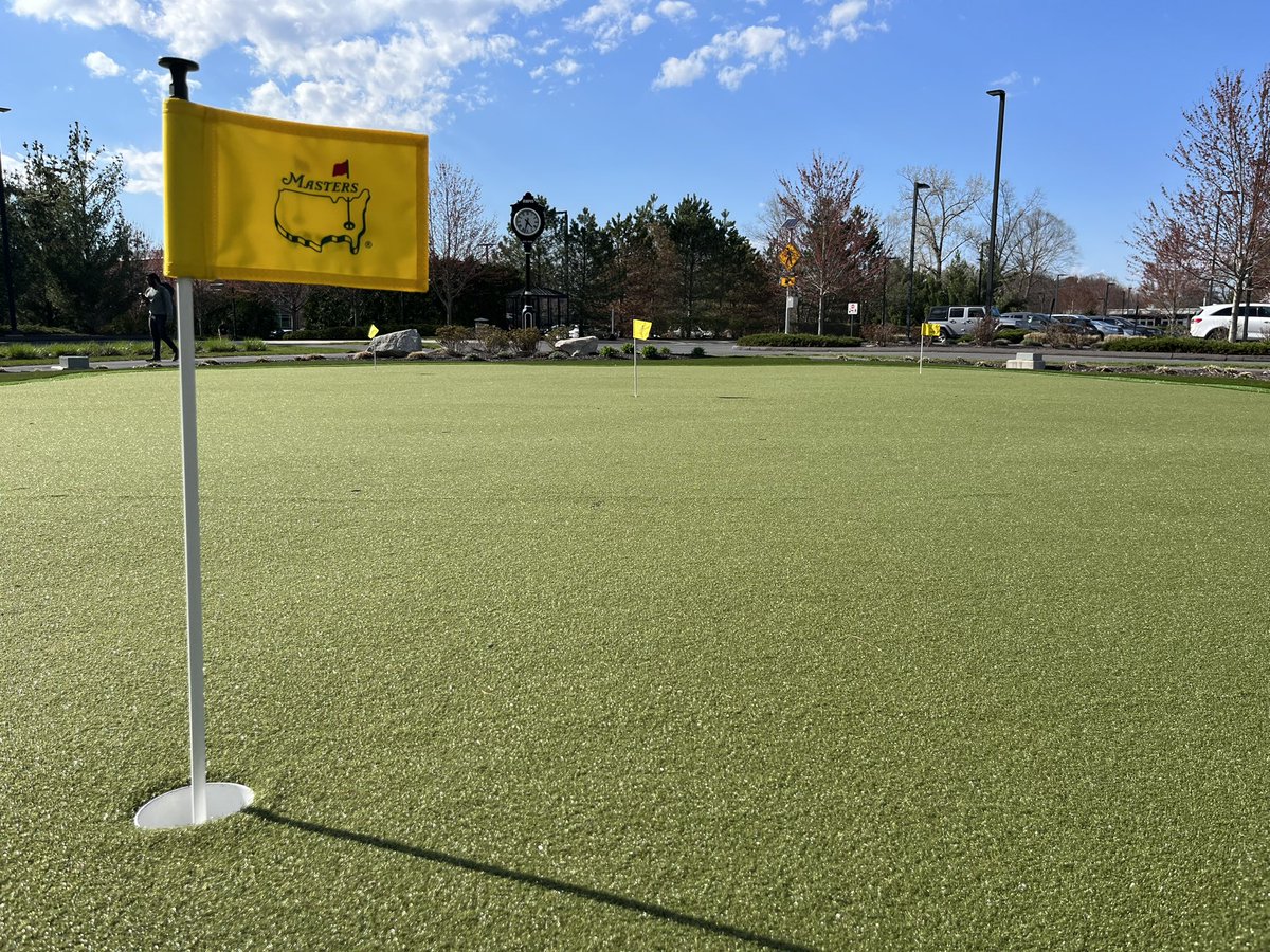 .@TheMasters 2024 may have concluded but ESPN’s Bristol campus putting green still has its Augusta National Golf Club inspired flagsticks. The greens are manicured and the weather is ideal here today.