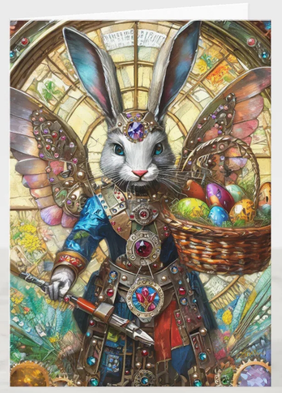 🐰⚔️🐰⚔️🐰 
Bunny Angels and Eggs Easter Cards
bit.ly/LeeHillerEaste…
#Easter #EasterBunny #rabbit #EasterRabbit #Angel #EasterEggs #easterbasket #gifts #giftideas #steampunk #holidays #card #greetingcard  #eastercards #holidaygreetings