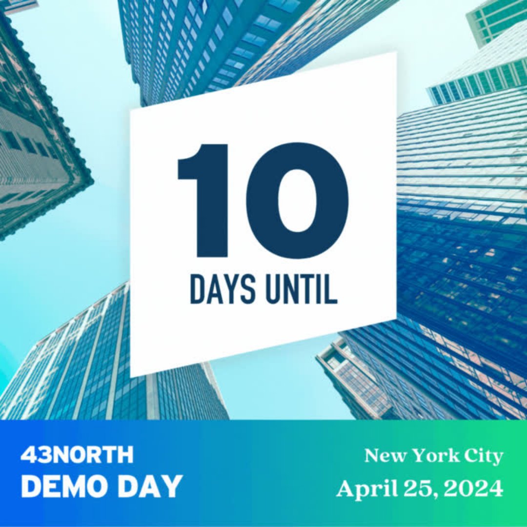 43North's NYC Demo Day is happening on Thursday, April 25th, in NYC. We're showcasing approximately 10 portfolio companies, including five from our current cohort, in industries spanning consumer, SaaS, FinTech, and more. If you're an investor interested in attending, click the…