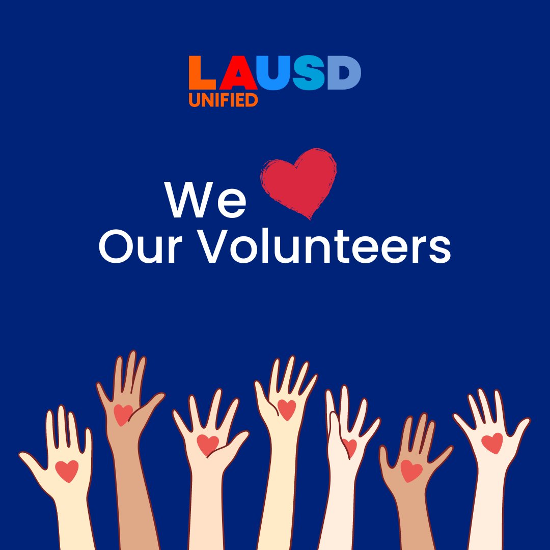 Thank you to our school volunteers! We recognize and celebrate the contributions of @LASchools volunteers and encourage more individuals to get involved in their local schools. #PublicSchoolVolunteerWeek