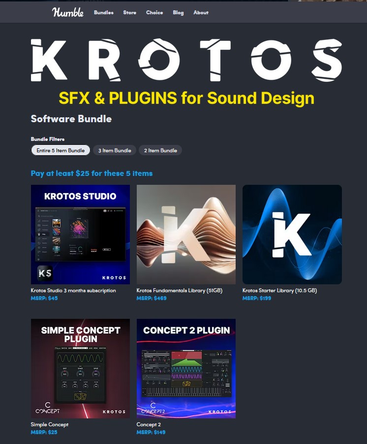 Bro there is an INSANE SFX DEAL!

These is a killer bundle of sound effects from Krotos Studio on humble bundle. You get all of this for $25

I didn't even hesitate lol these are top notch, industry grade sfx

#gamedev #indiedev #composer #gameaudio