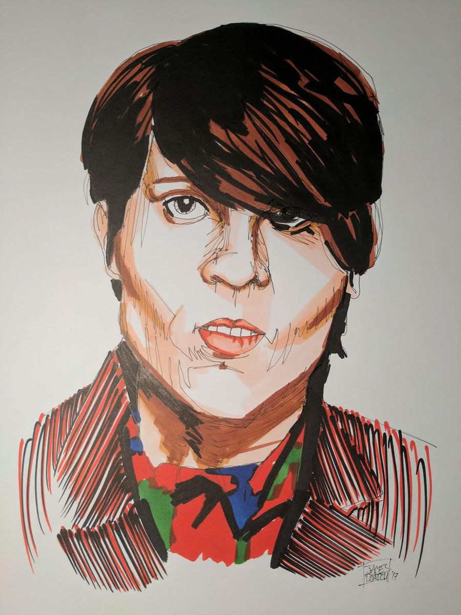 Sara Quin (2017) Continuous line sketch study STAEDTLER 0.05 pigment liner and Chartpak ad markers @teganandsara #portrait #ink #continuouslinedrawing #sketch #drawing #art #throwback