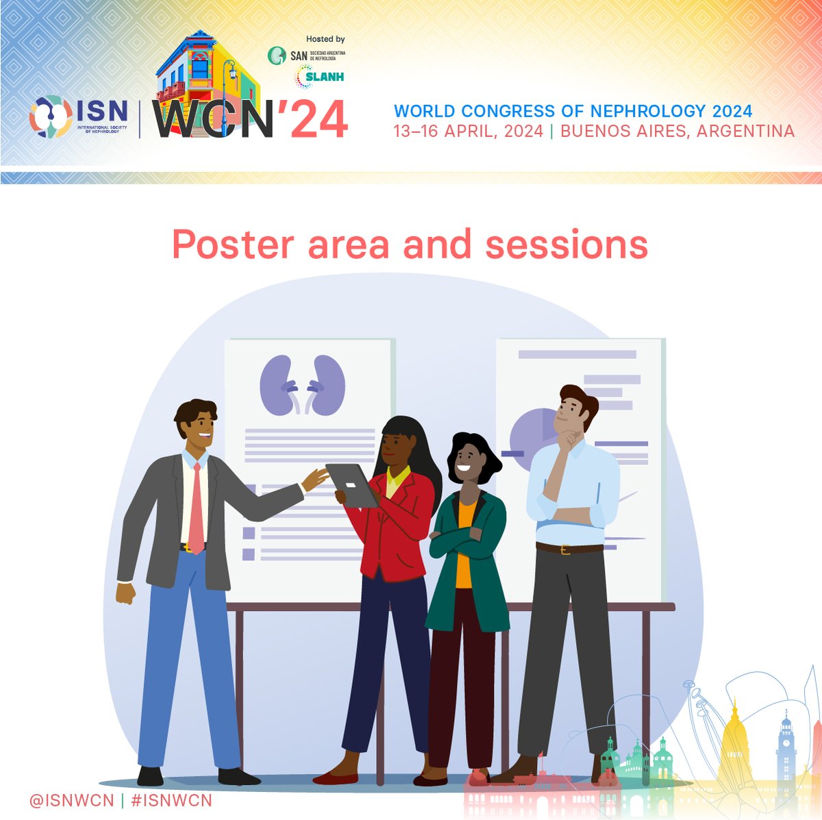 𝗦𝗧𝗔𝗥𝗧𝗜𝗡𝗚 𝗡𝗢𝗪: WCN'24 poster session 🕕 5:45 pm ART 📍 Exhibition Hall & Main Foyer All abstracts are available at the WCN'24 website ➡️ ow.ly/ikfw50Rcvsv and some are transformed into visual abstracts by the #ISNWCN Social Media team