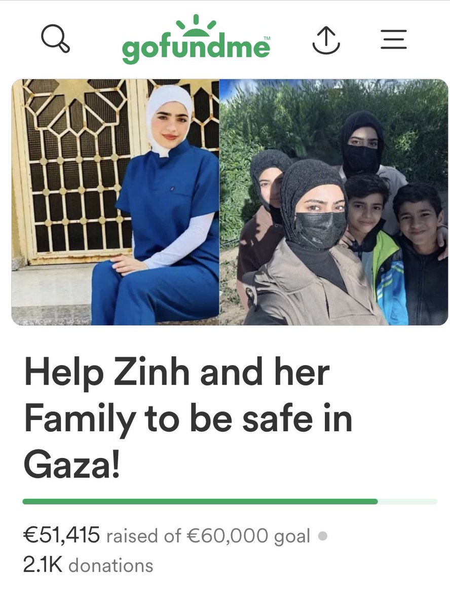 zinh's campaign has become stagnant and d0nations are slow. TIME IS OF THE ESSENCE. HER BROTHER NEEDS IMMEDIATE TREATMENT OUTSIDE OF GAZA. SHE IS LESS THAN 10K AWAY FROM HER GOAL €8600 LEFT OF GOAL ➡️ gofund.me/5e8d091b