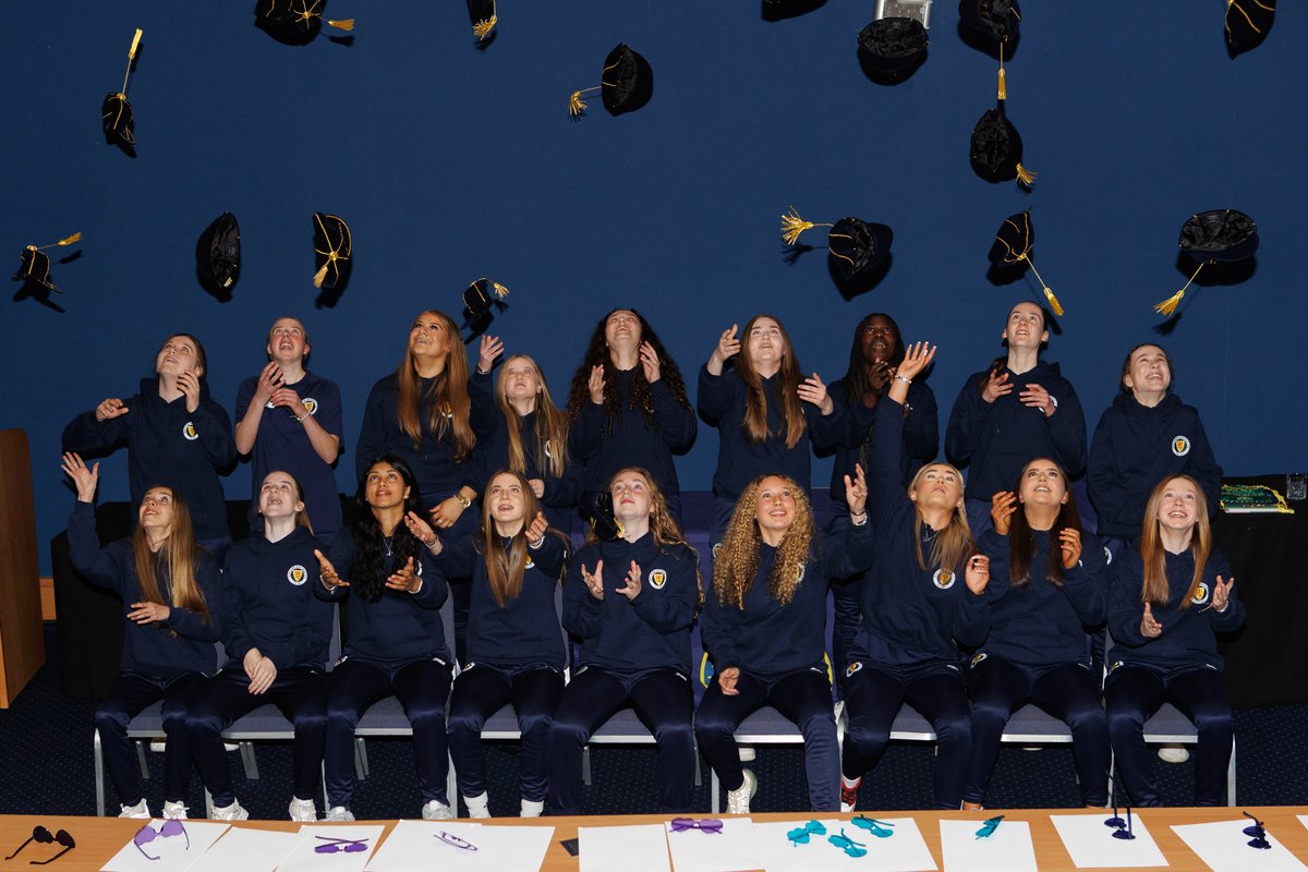 It was the Cap (and the traditional cap throwing) Ceremony at Hampden Park tonight for this year's International graduates - Our Boys Under 18s squad and our Girls Under 15 squad.