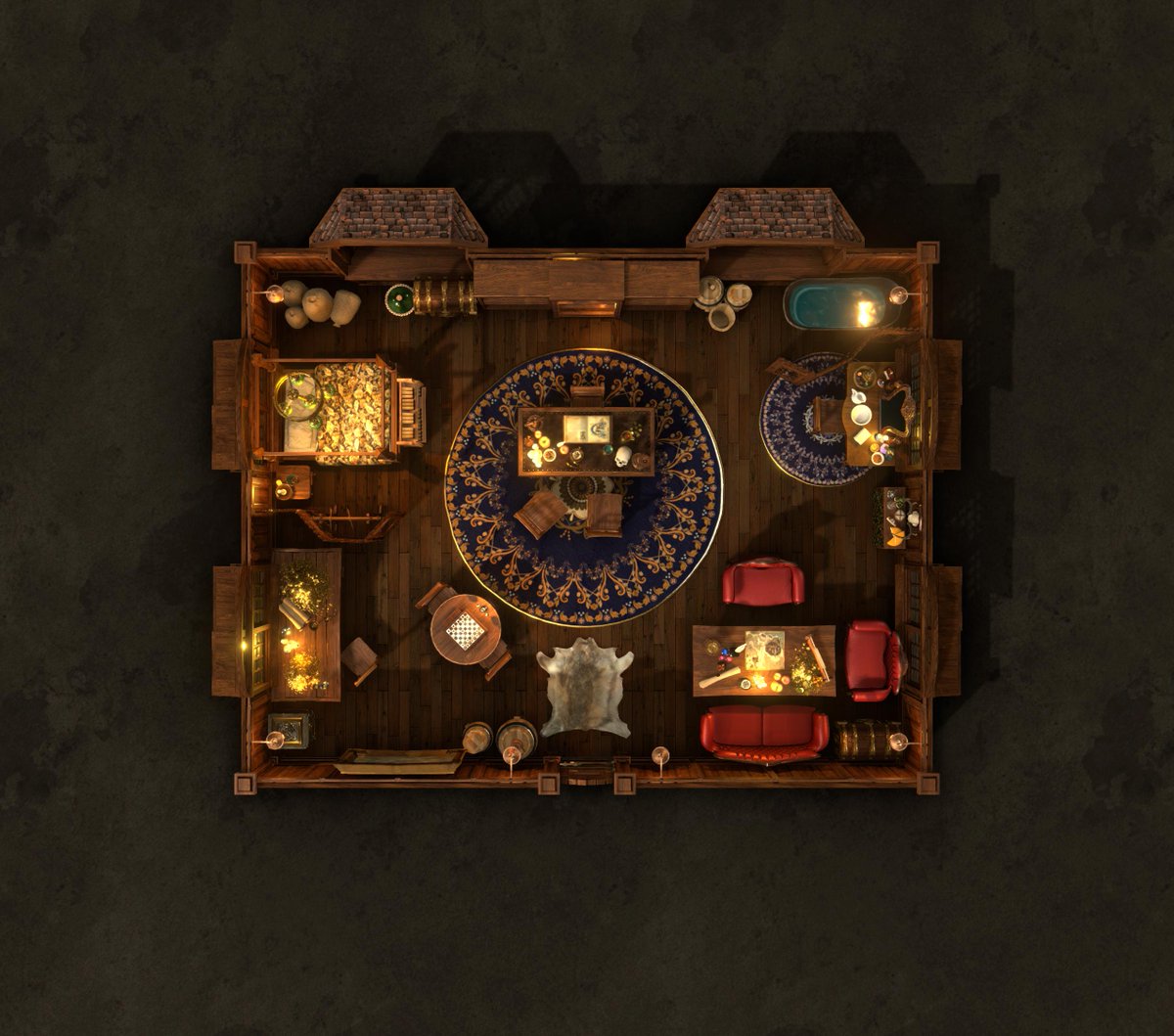 This is just a sampling of what you can make in Dungeon Alchemist, the 3D mapmaking software. All your maps can look top notch once you learn the ropes. Check it out over on Steam: store.steampowered.com/app/1588530/Du…