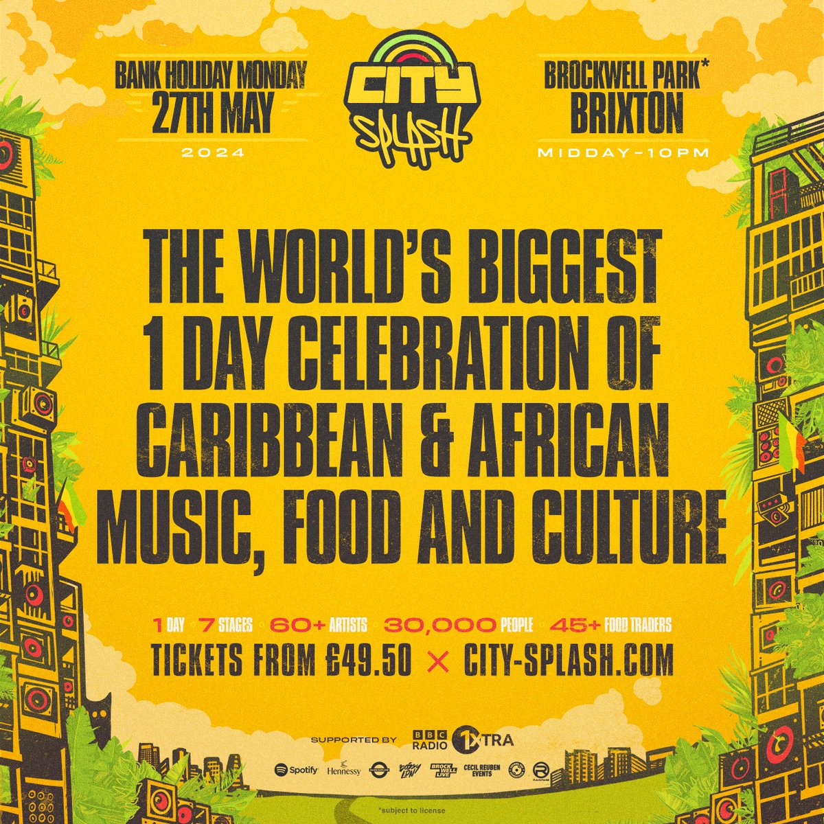 For us. By us. ❤️💛💚 #TheHomeOfCulture 🔗City Splash '24 - Tickets OUT NOW go.kaboodle.co.uk/CitySplash-2024 🗓️Bank Holiday Monday, May 27th 2024 📍Brockwell Park, Brixton