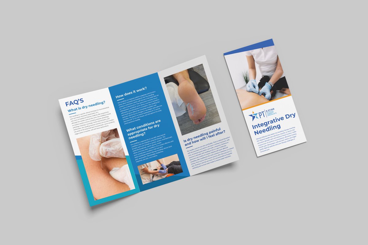 MediaAdvantage's tweet photo. In addition to our web, video, and digital marketing services, we offer top-notch graphic design! Our latest project for 5 Star Physical Therapy in DeWitt was a trifold brochure highlighting their Dry Needling service. https://t.co/4qQFZ2gBjx