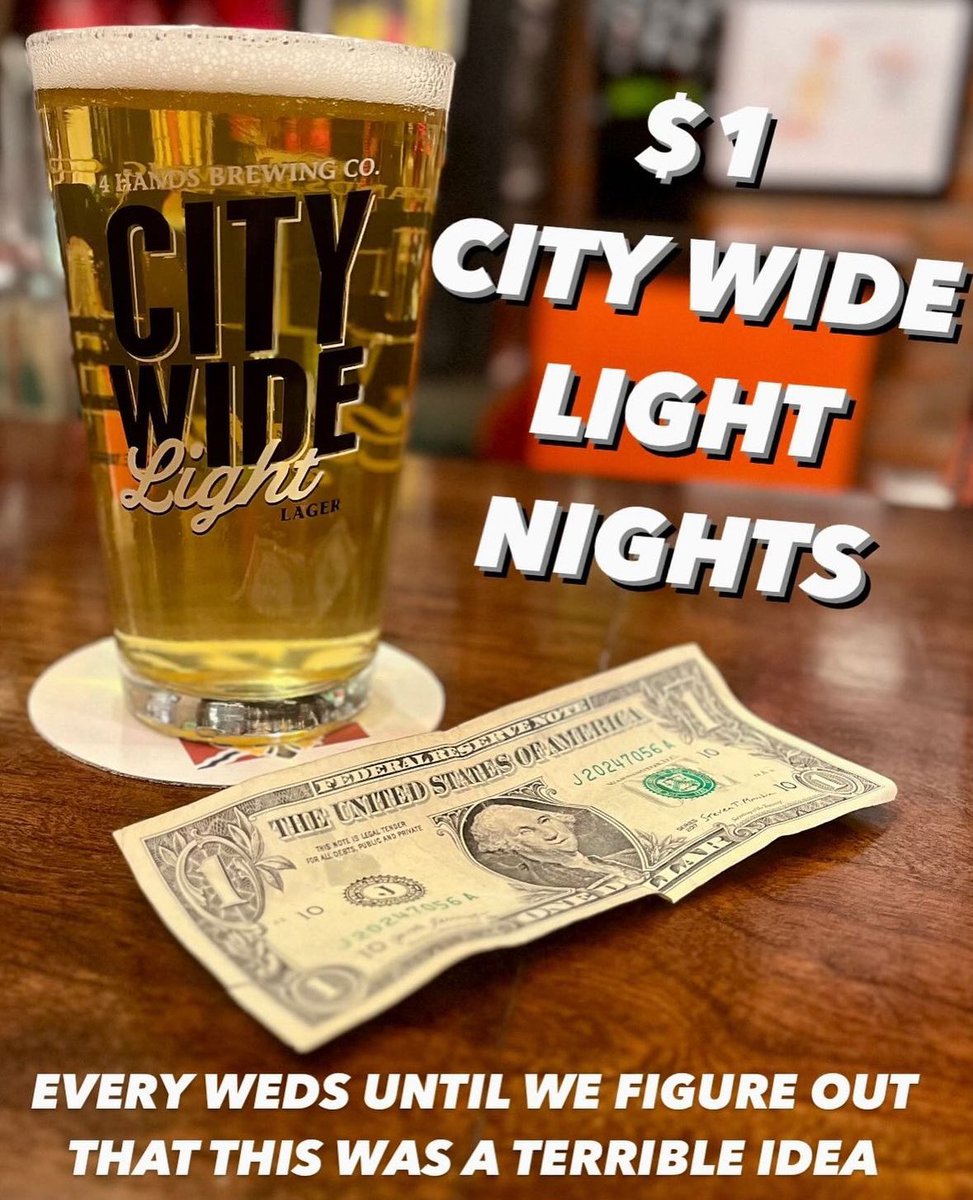 Our friends at The Headless Bat are running an insane deal on City Wide Light, the local light lager you’ve been waiting for, starting this Wednesday!