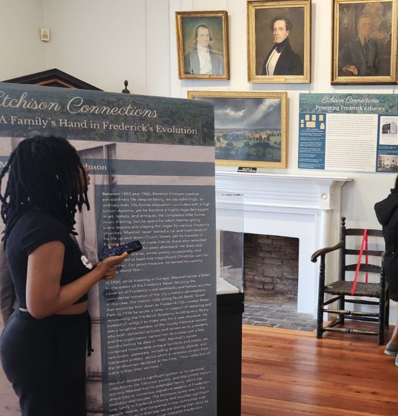 Archivist Jody Brumage of Heritage Frederick demonstrated the skills employed by him, as well as museum curators and researchers, through a tour of the Heritage Frederick Museum and Research Center. @FCPSMaryland