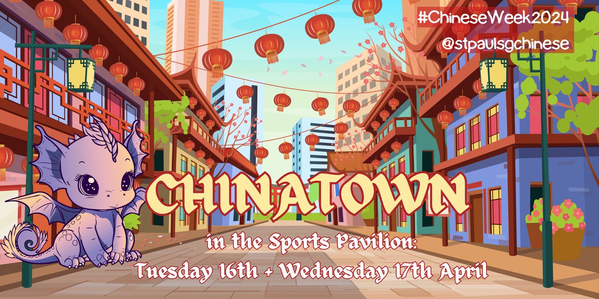 Chinatown opens to staff and students tomorrow, and to primary school students on Wednesday morning in the Sports Pavilion. We look forward to welcoming you all. #ChineseWeek2024