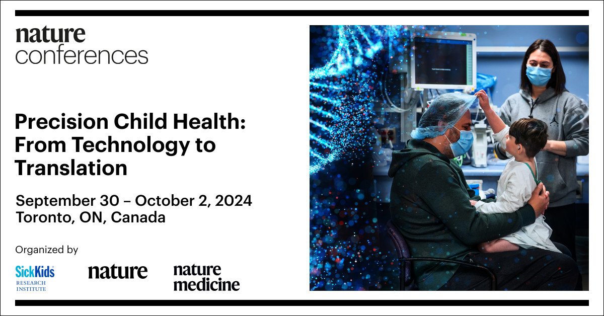 Pediatric precision medicine has been transformed by genetics, omics profiling, and AI advancements. Join @SickKidsNews @Nature @NatureMEdicine and a great panel of experts for presentations exploring what new optimal care looks like. Limited seats! 🎟️go.nature.com/4cYTeEh