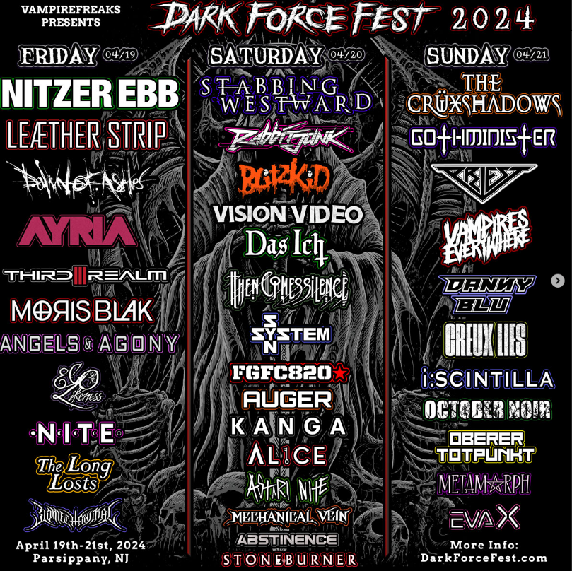 Dark Force Fest Daily Lineup Update! We're so excited for so many amazing bands! See you on April 19th! Which day is your favorite lineup? Who are you most excited to see? #DarkForceFest