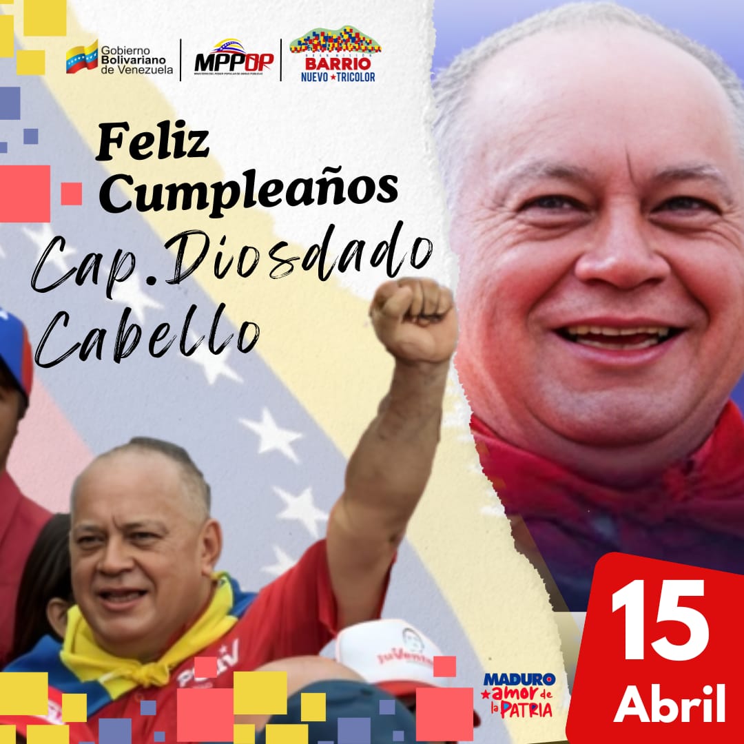 MPPOP_OFICIAL's tweet photo. Cap.@dcabellor Ejemplo de lealtad, disciplina y Compromiso Patrio, la Familia del #MPPOP y su entes adscritos le deseamos feliz cumpleaños. Dios le otorgue larga vida y salud.

@NicolasMaduro @GRaulparedes #VamosPalanteMaduro https://t.co/Qw6pYcccJd