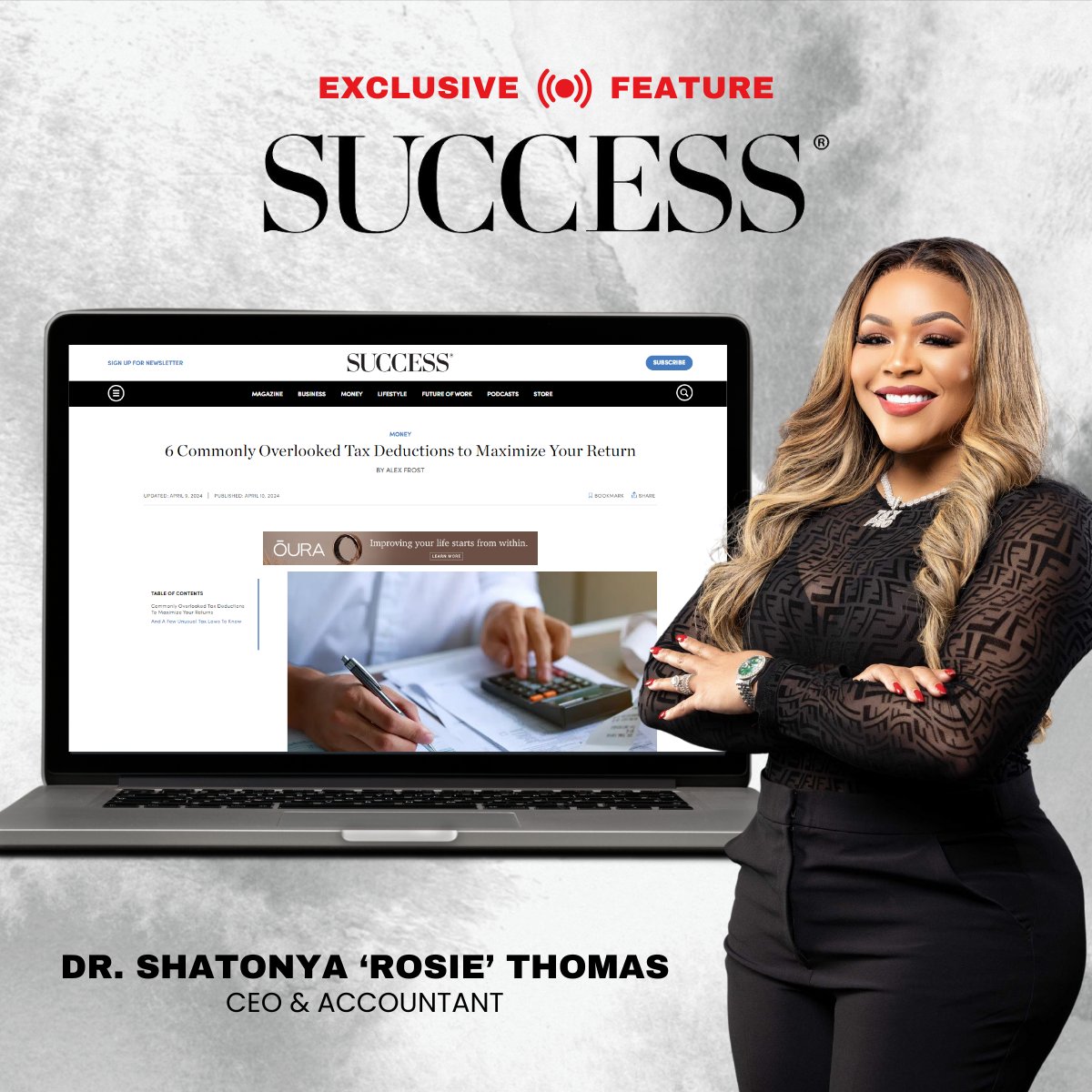 Get insights from our Tax Pro, Dr. Rosie Thomas, about 6 Commonly Overlooked Tax Deductions to Maximize Your Return that has been featured on @successmagazine

Read the full article here bit.ly/SuccessArticle…

#Taxpreparer #Taxsoftware #Taxbusiness  #ThomasFinancial #TaxTok