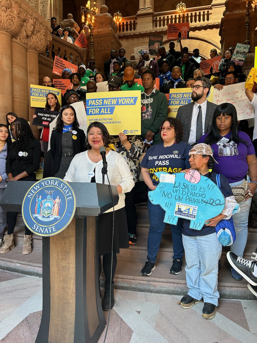 'Immigrants deserve to be protected against gender-based violence; they deserve the right to be believed. Immigrant survivors deserve the chance to seek and obtain safety they deserve. You have the choice to support and pass NY4All now' - Margarita Guzman @VIP_IN_NYC