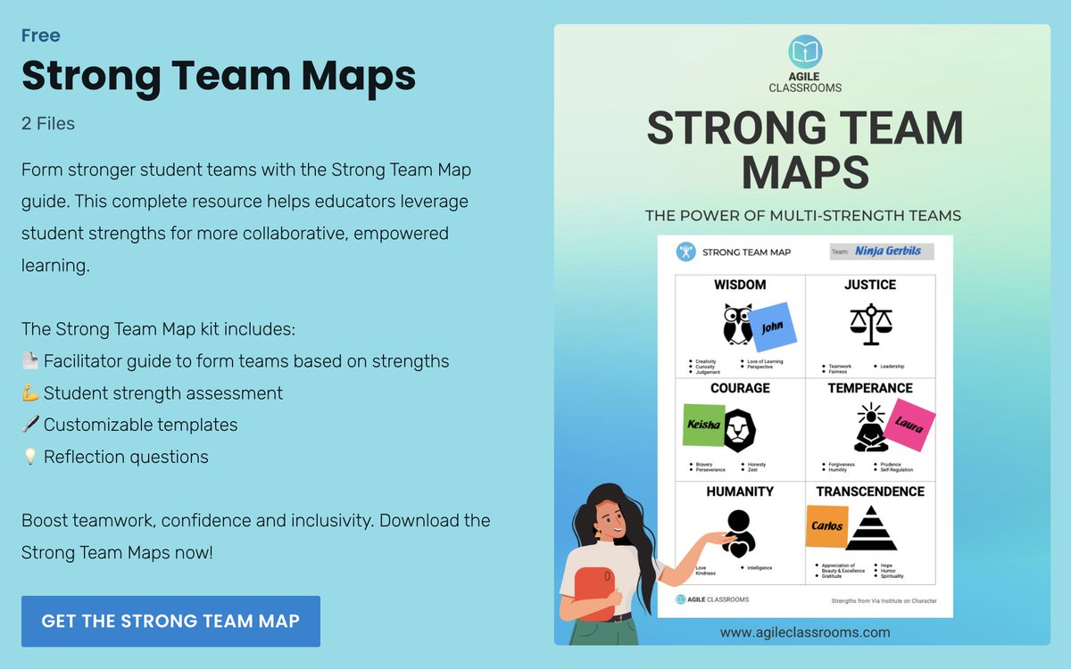 Kick off your week strong! Discover strengths and bring about clarity to your teams collective strengths! Power-up today with the Strong Team Maps 💪🏼learn.agileclassrooms.com/strong-team-ma… #Agile #Teams #AgileClassrooms #AgileEdu