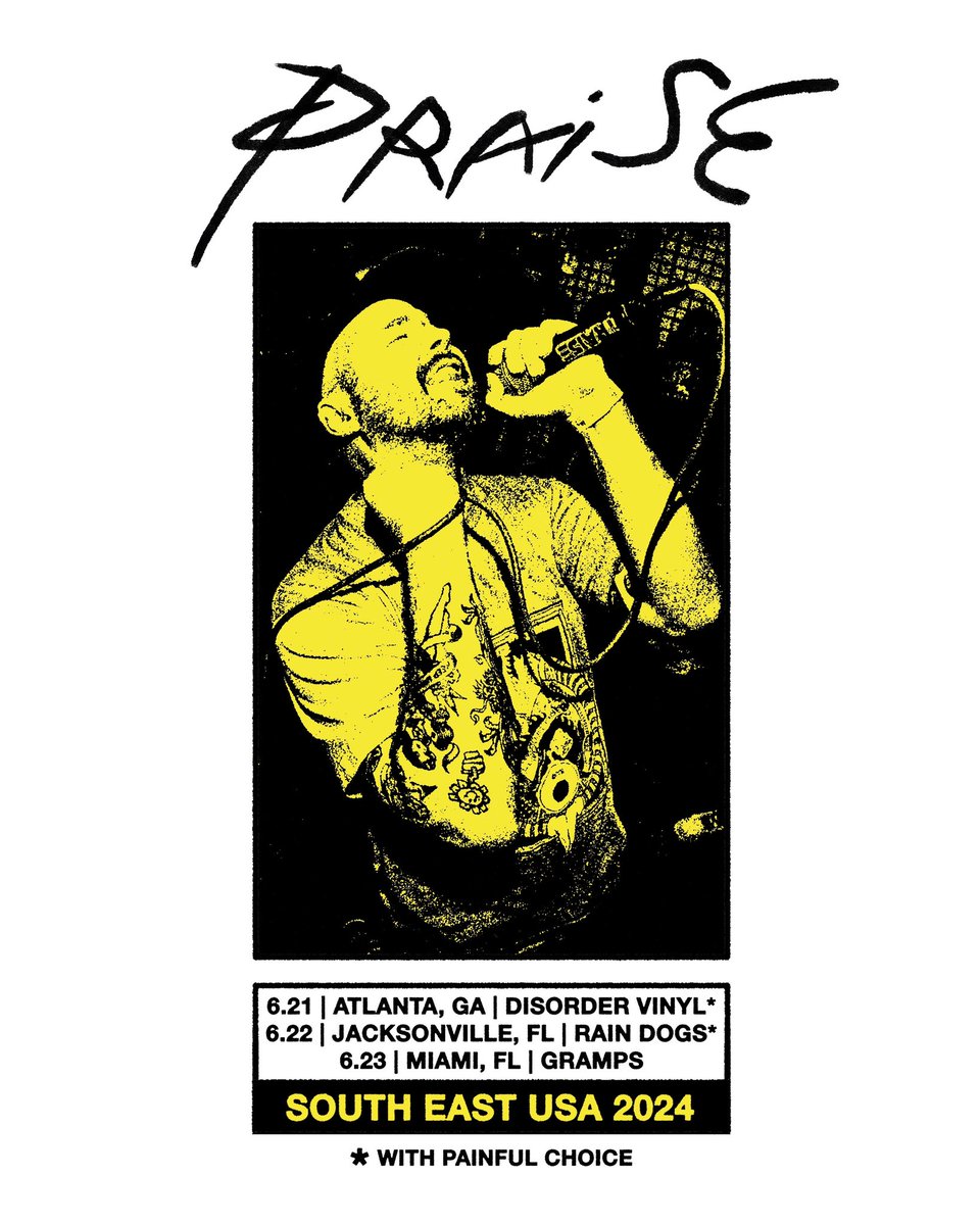 PraisePunks's tweet image. June 21 - Atlanta, GA - Disorder Vinyl
June 22 - Jacksonville, FL - Rain Dogs
June 23 - Miami, FL - Gramps