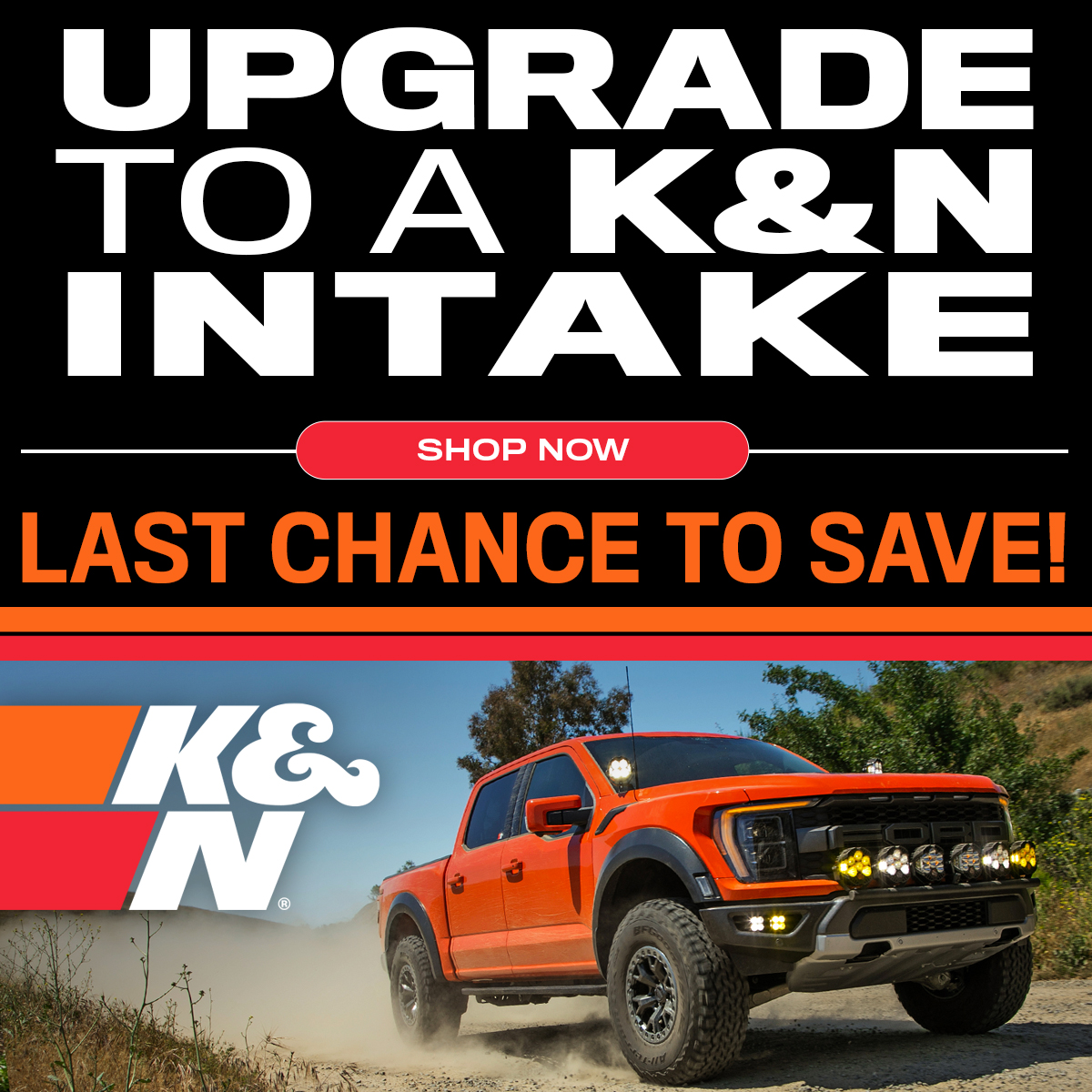 🚨 LAST CHANCE TO SAVE! 🚨 Current offers: - $50 OFF Performance Air Intakes - $50 OFF Charge Pipes - $50 OFF Throttle Control & Boost Control Modules - 10% OFF Engine Air Filters - 10% OFF Cabin Air Filters Offers end TODAY 4/15/24. #coldairintake #chargepipe #knfilters
