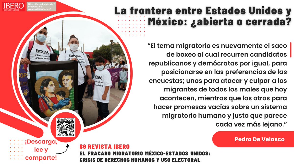 🌎Este año habrá elecciones en 🇲🇽 y en 🇺🇸 🖌️En ese marco, nuestro colega y amigo @pedrodevelasco (@KinoBorder) hace una recapitulación de las políticas migratorias de #EEUU y sobre cómo son usadas con fines político-electorales. ➡️Puedes leer su texto en: bit.ly/4d0izO8