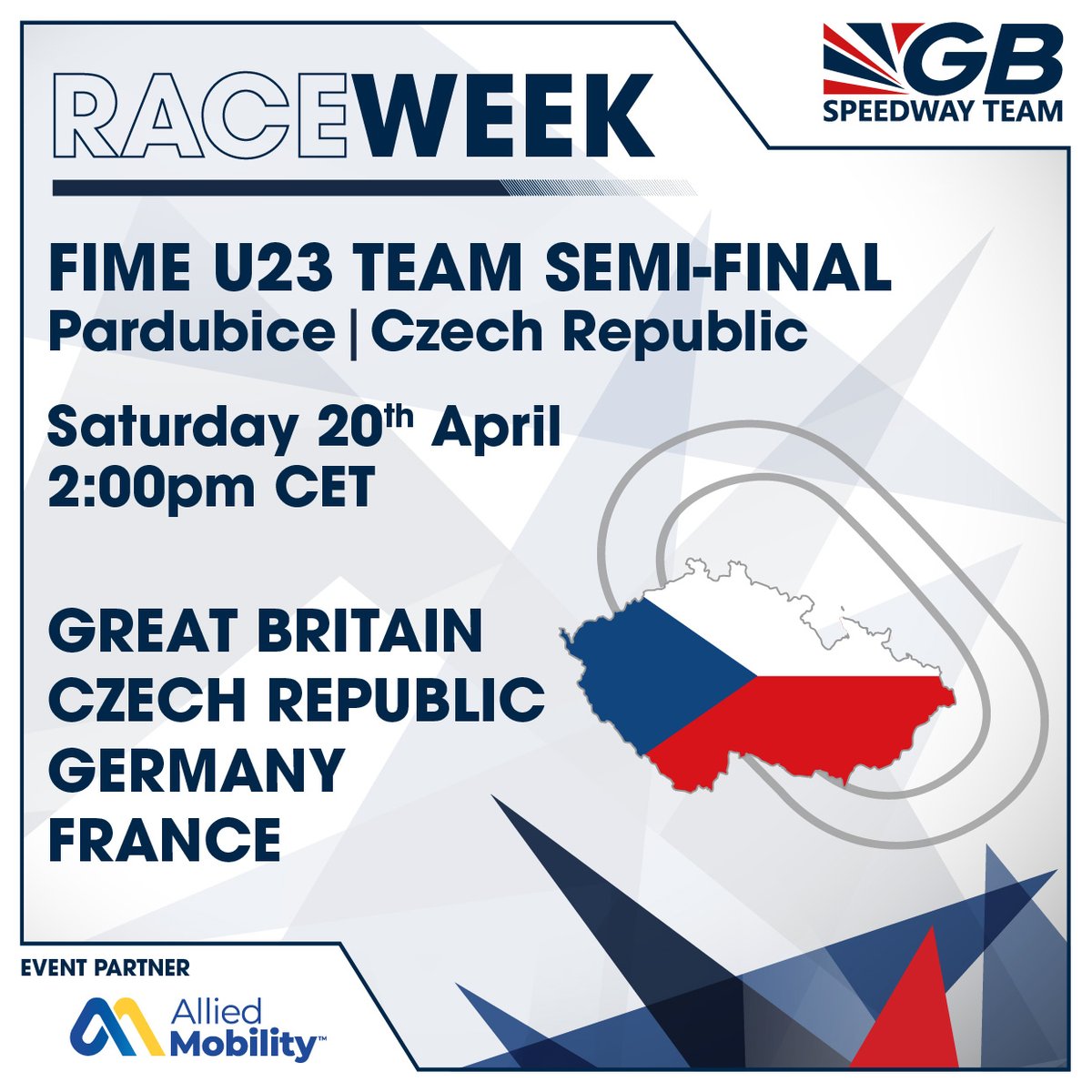 🇬🇧🏁🚀 IT'S RACE WEEK! GB launch their 2024 Season on Saturday in the Czech Republic at the FIME U23 Team Semi-Final. Follow along for updates and interviews! Brought to you by Giant Cash Bonanza ➡️ giantcashbonanza.online/gbspeedway/ @alliedmobility @ArcticCabinsLtd @Cabin_Master…