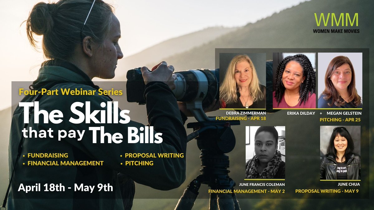 Join us for the 1st session of 4 in our Spring Webinar Series this Thurs, 4/18, 'The Skills that Pay the Bills' Open to filmmakers at every level! Boost your skills with expert insights and live consultations. Purchase tickets for all four sessions: ow.ly/16Mq50RgpBl