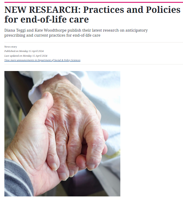 Diana Teggi (@dianateggi_) on Twitter photo 🔔🔔🔔NEW RESEARCH: Practices and Policies for end-of-life care bath.ac.uk/announcements/… <a href="/KateWoodyBath/">Kate Woodthorpe</a> <a href="/cendeathsociety/">Centre for Death and Society</a> <a href="/bathsps/">BathUni SPS</a> #palliativecare #endoflifecare #anticipatoryprescribing #primarycare #districtnurses #carehomes #oldage #dyingwell #dementia #longtermcare #painrelief 🔔🔔🔔NEW RESEARCH: Practices and Policies for end-of-life care bath.ac.uk/announcements/… <a href="/KateWoodyBath/">Kate Woodthorpe</a> <a href="/cendeathsociety/">Centre for Death and Society</a> <a href="/bathsps/">BathUni SPS</a> #palliativecare #endoflifecare #anticipatoryprescribing #primarycare #districtnurses #carehomes #oldage #dyingwell #dementia #longtermcare #painrelief