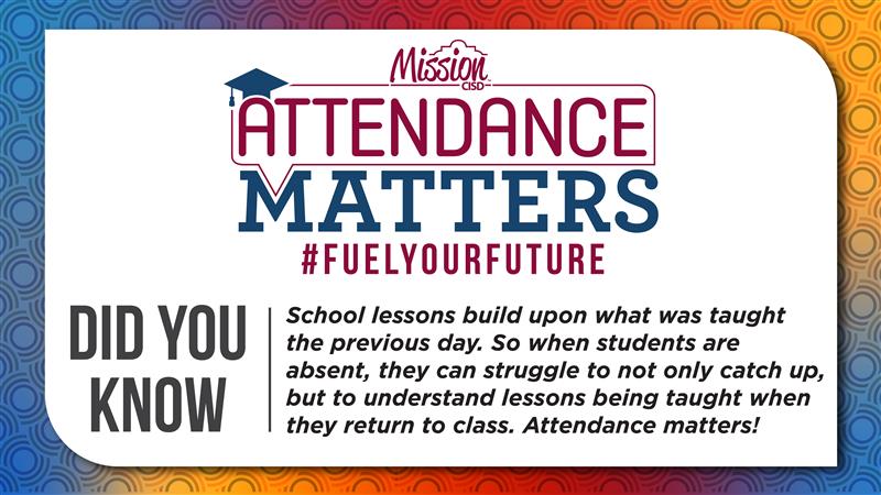 📚 Did you know? School lessons build upon what was taught the previous day! Each class is a step forward in your learning journey. Don’t be left behind. Attendance Matters! 🌟 #fuelyourfuture