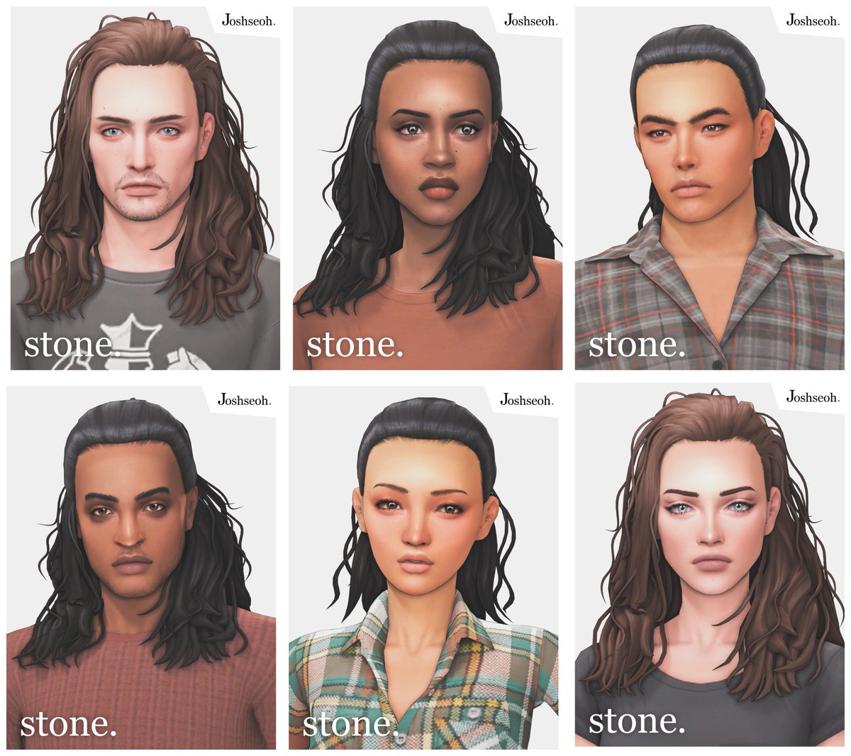 joshseoh's tweet image. Stone hair set is now available for everyone! ✨

#TheSims4