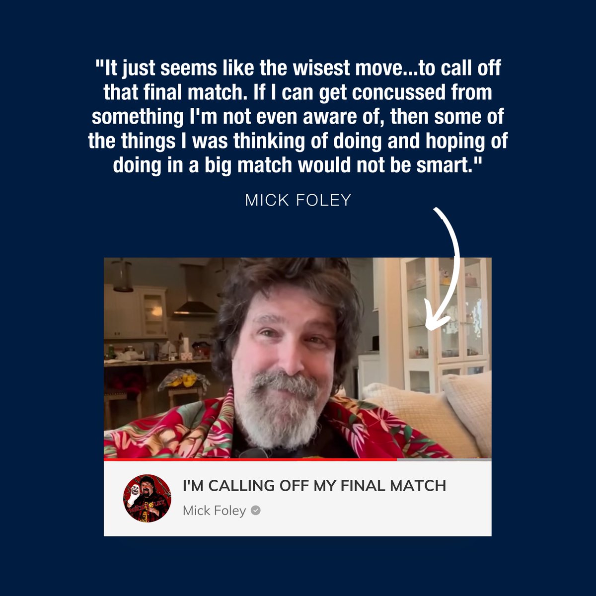 WWE Hall of Famer Mick Foley called off his final match following a recent concussion. He sets a great example: when in doubt, sit it out. We wish Mick the best in his recovery. youtube.com/watch?v=zVoMeX…