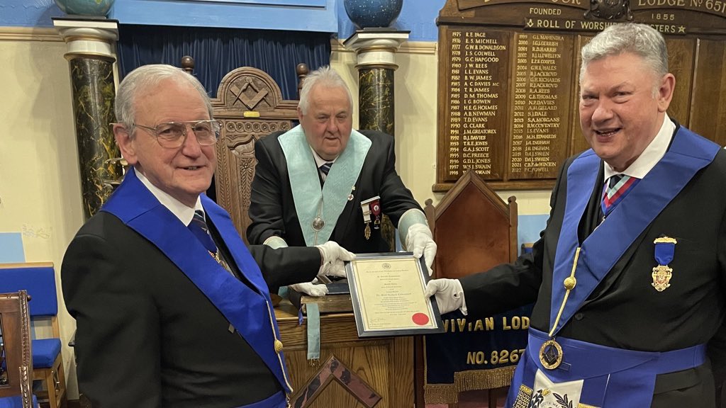 50 years of service celebrated at Lord Swansea Lodge, and a new Master is Elected. southwalesmason.com/50-years-of-se…