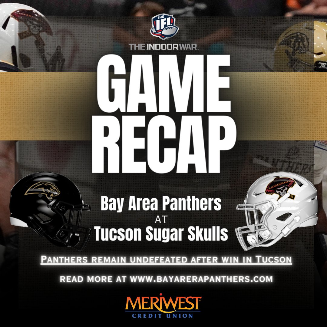 The defending IFL champions remain undefeated at 3-0. 🏈🔥 Full recap on our website: bayareapanthers.com/news/2024/4/14… Watch Panthers host the undefeated San Diego Strike Force (4-0) next Saturday at the SAP Center, 6:05pm PT. Tickets on Ticketmaster here: ticketmaster.com/artist/2836926