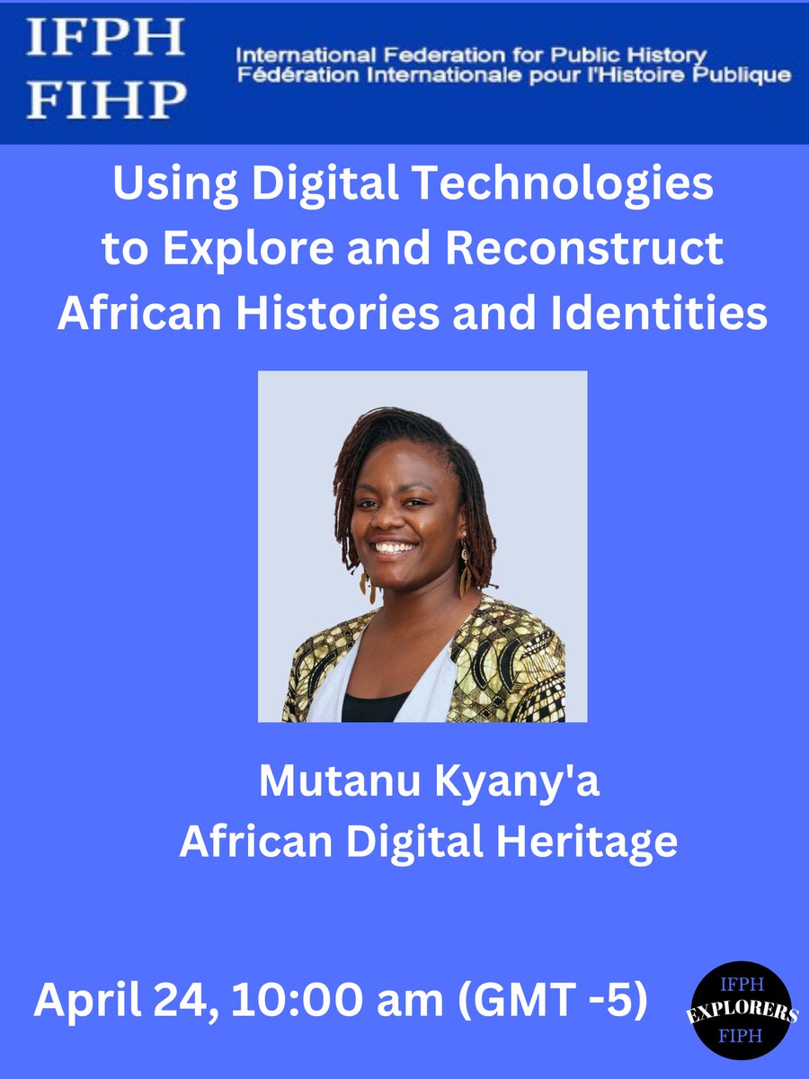 Mutanu Kyany’a sheds light on the efforts of @AfricaDHeritage in re-imagining, re-defining, and restoring African pasts alongside communities and cultural heritage practitioners on the African continent. @pubhisint @IFPHStarters @HistoriesAtRisk @womnknowhistory @MemStudiesAssoc