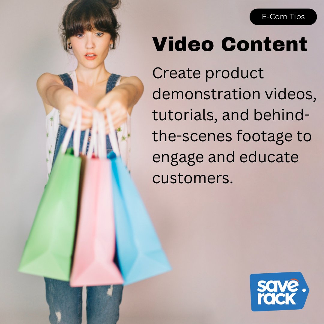 🌟 Ecommerce Tip of the Day: Video Content!

Create product demonstration videos, tutorials, or behind-the-scenes footage to showcase your products and brand personality. 🎥🚀 #SaveRackEcomTips #VideoContent #EcommerceSuccess #DigitalCommerce #OnlineRetail