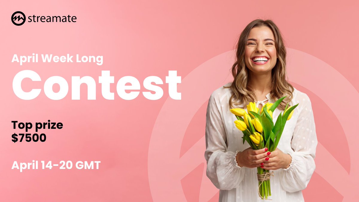 StreamateEurope's tweet photo. π Dive into the excitement with our April Week Long Contest!π π
Apr 14-20 GMT: Every day counts toward ranking! 1000 winners and a chance to snag the $7500 top prize! π°π₯ #AprilContest #WinBig #TopPrize7500 π https://t.co/W3QI5d4t3R
