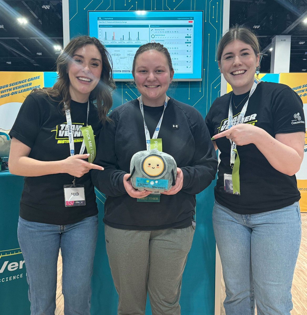 Congratulations! The grand prize winner of our #NSTA24 Sensor Showdown was Elizabeth G.! She walked away with a “Mo” Motion Detector plushie, a Go Direct® Temperature Probe, and a one-year Vernier Graphical Analysis® Pro site license. Stay tuned for more giveaways.