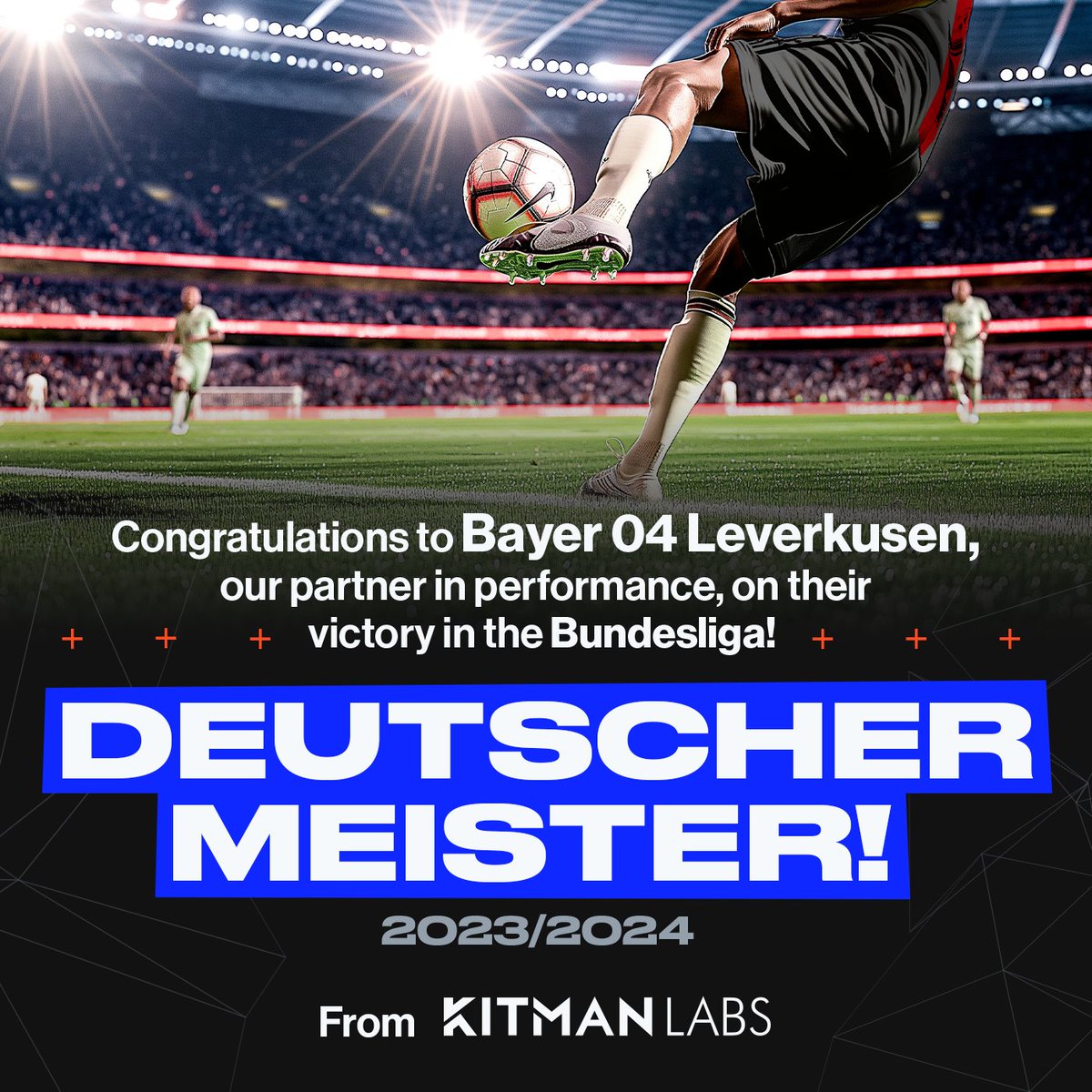 KitmanLabs's tweet photo. 🏆 🎉 Congratulations to our partner in performance, @bayer04_en, on their victory as the @Bundesliga_EN champions. 

DEUTSCHER MEISTER 2023/2024! 

Here's to continued success on and off the pitch!

#DeutscherMeisterSVB #Winnerkusen #Bundesliga #Bayer04 #Werkself https://t.co/e5HugReNZp
