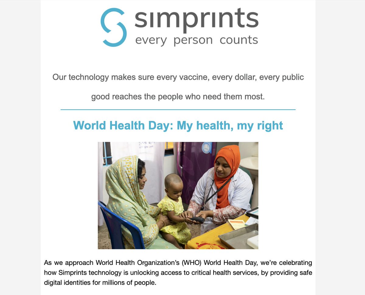 Read the latest Simprints newsletter online: bit.ly/4aMvIsi ✉ Join our mailing list today: eepurl.com/dlekcz #biometrics #tech4good #news