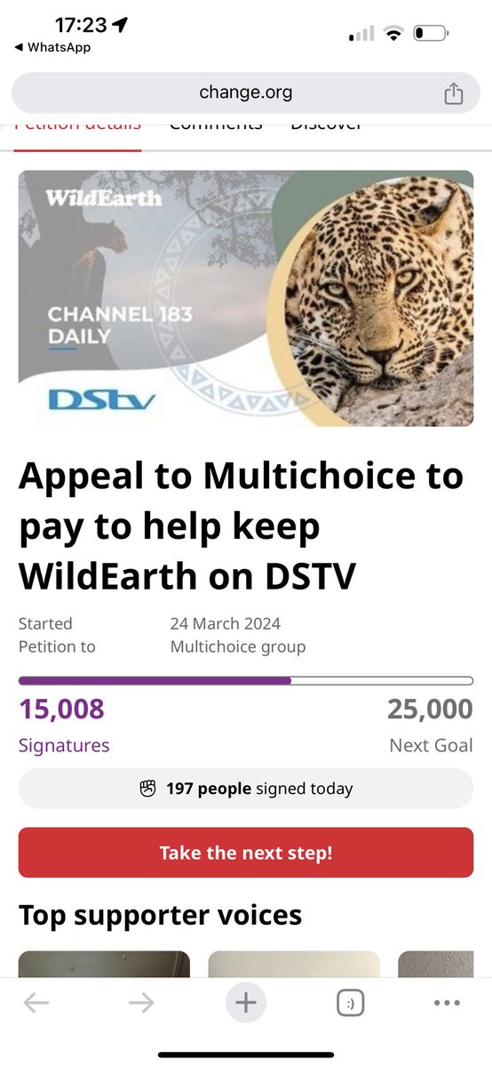 andrecb1's tweet photo. If we hit 25,000 signatures ⁦@MultiChoiceGRP⁩ ⁦⁩ will respond? In the U.K. by law if a petition gets 10k signatures the Govt has to respond. Maybe #multichoice don’t care 🤷‍♂️ they will when they start getting cancellations. #wildearth https://t.co/6kSvhMUqUH https://t.co/Msi1x5ou2t