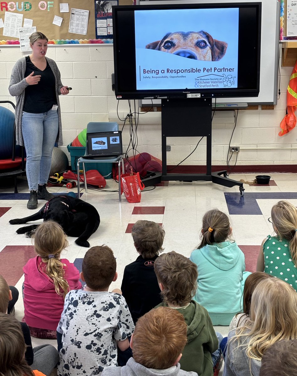 SK1Elma's tweet photo. Meet Mae from the Humane Society who came to visit us to teach us about pet safety and care. Remember to provide, protect and prevent. https://t.co/8vUAyrrf5H